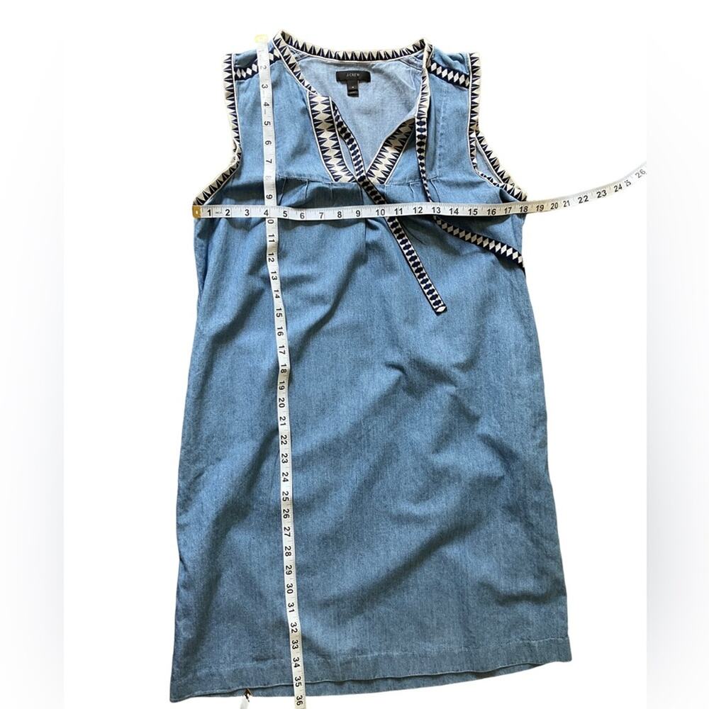 J. Crew Denim Blue Tunic with Geometric Trim (4) - Picture 4 of 5